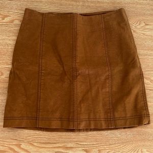 Free People leather Suede Mini Skirt in Camel Brown size 6